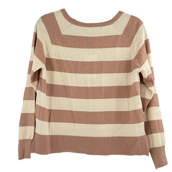 Déluc Holbein Sweater In Tan & Cream Stripes, Size S - Picture 2 of 7